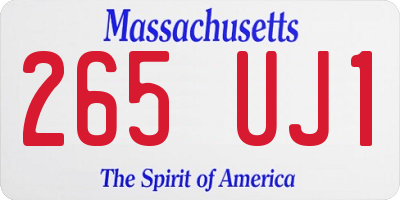 MA license plate 265UJ1