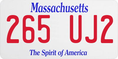 MA license plate 265UJ2