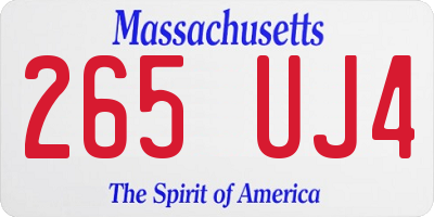 MA license plate 265UJ4