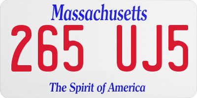 MA license plate 265UJ5