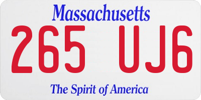MA license plate 265UJ6