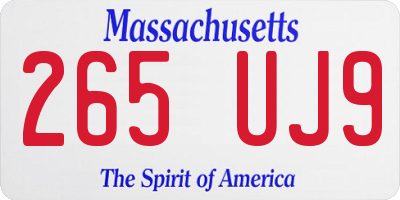 MA license plate 265UJ9