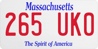 MA license plate 265UK0