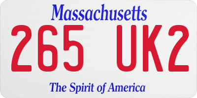MA license plate 265UK2