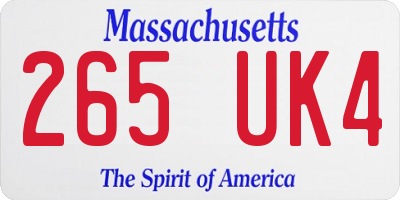 MA license plate 265UK4
