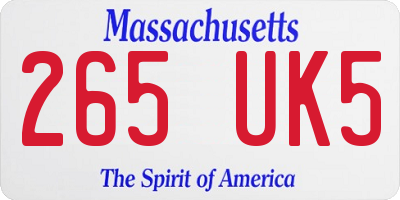 MA license plate 265UK5