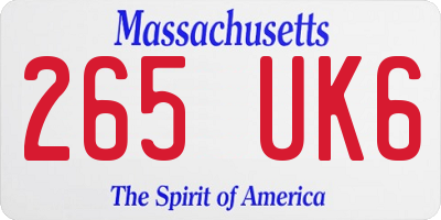 MA license plate 265UK6