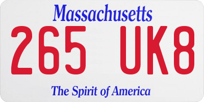 MA license plate 265UK8