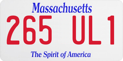 MA license plate 265UL1