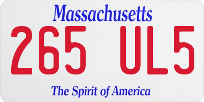 MA license plate 265UL5