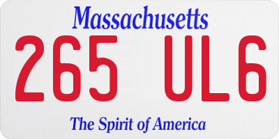 MA license plate 265UL6