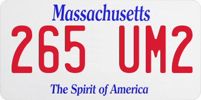 MA license plate 265UM2