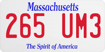 MA license plate 265UM3