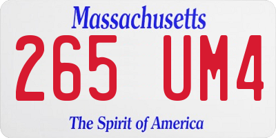 MA license plate 265UM4