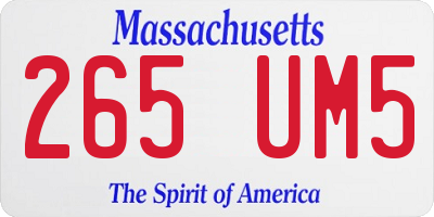 MA license plate 265UM5