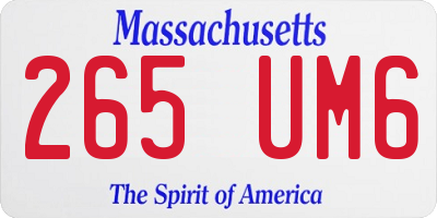 MA license plate 265UM6