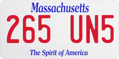 MA license plate 265UN5