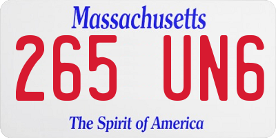 MA license plate 265UN6