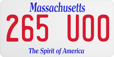 MA license plate 265UO0