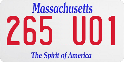 MA license plate 265UO1