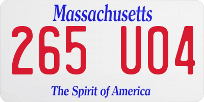 MA license plate 265UO4