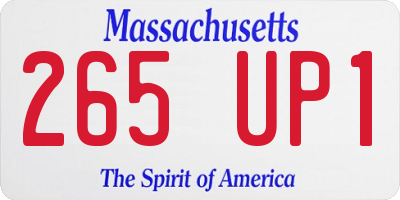 MA license plate 265UP1