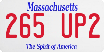 MA license plate 265UP2