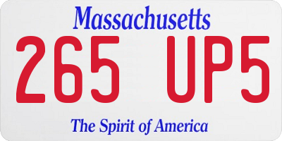 MA license plate 265UP5