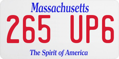 MA license plate 265UP6