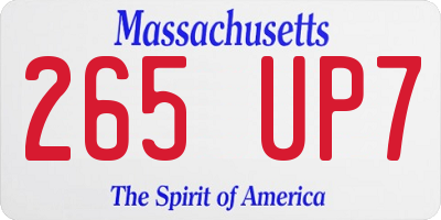 MA license plate 265UP7