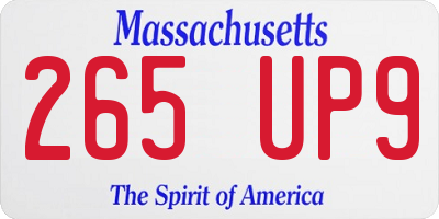 MA license plate 265UP9