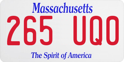 MA license plate 265UQ0