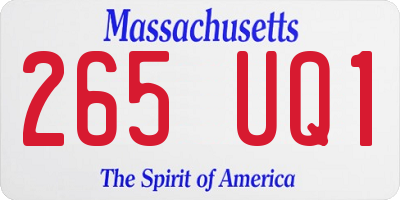 MA license plate 265UQ1