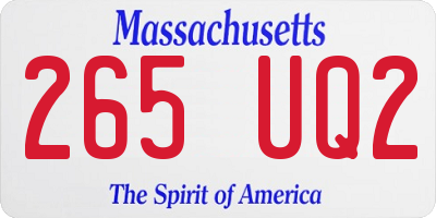 MA license plate 265UQ2