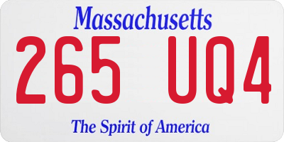 MA license plate 265UQ4