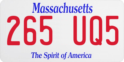 MA license plate 265UQ5