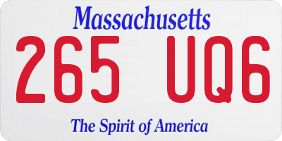 MA license plate 265UQ6