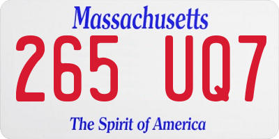 MA license plate 265UQ7
