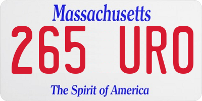 MA license plate 265UR0