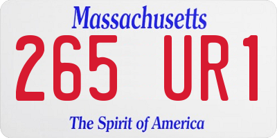 MA license plate 265UR1