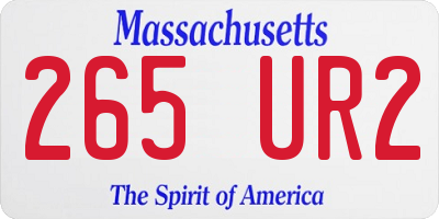 MA license plate 265UR2
