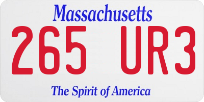 MA license plate 265UR3