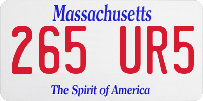 MA license plate 265UR5