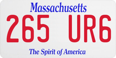 MA license plate 265UR6
