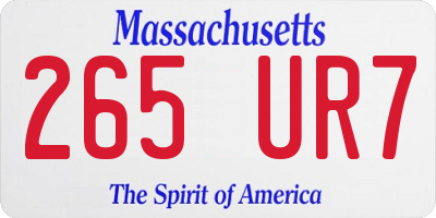 MA license plate 265UR7