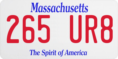 MA license plate 265UR8