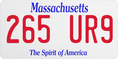 MA license plate 265UR9
