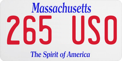 MA license plate 265US0