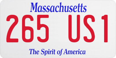 MA license plate 265US1