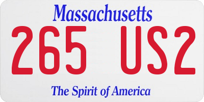 MA license plate 265US2